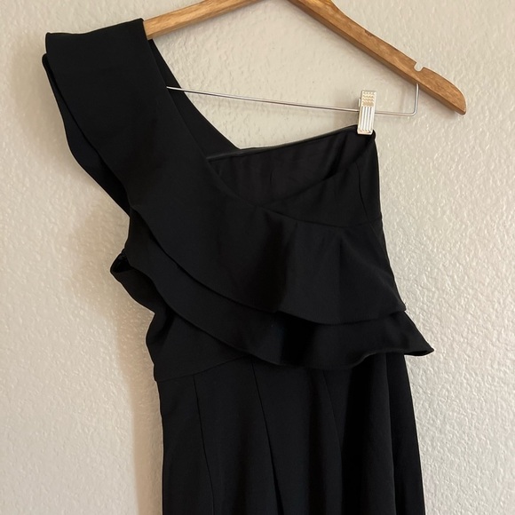 Grand Beauty Black Ruffled One-Shoulder Mermaid Maxi Dress - Picture 5 of 8